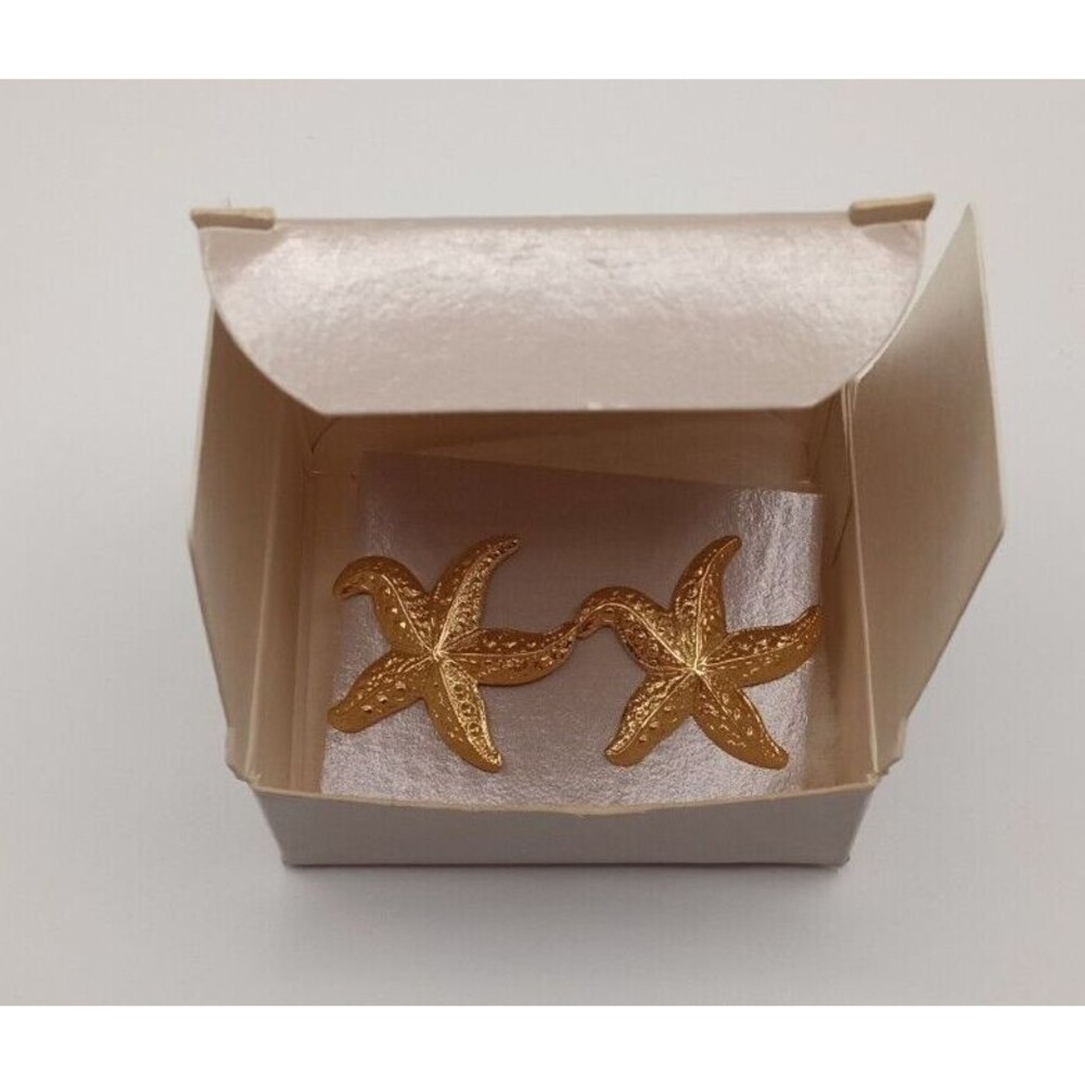 Avon Starfish Pierced Earrings with Surgical Steel Posts 1987 Unsigned NIB